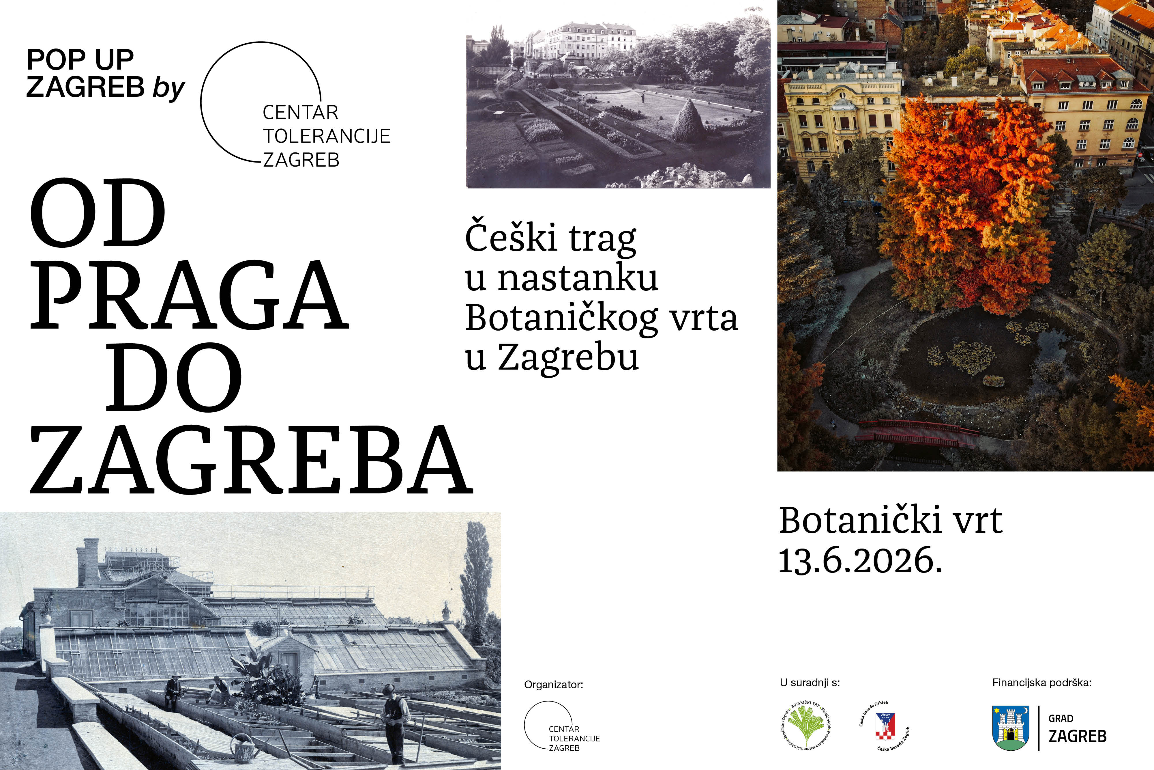 Plakat programa Od Praga do Zagreba: Češki trag u nastanku Botaničkog vrta u Zagrebu